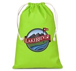 Allsorts Maxi Cotton Drawstring Pouch - Lime