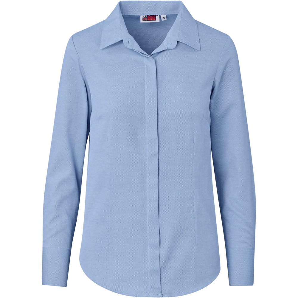 Ladies Long Sleeve Wallstreet Shirt - Blue