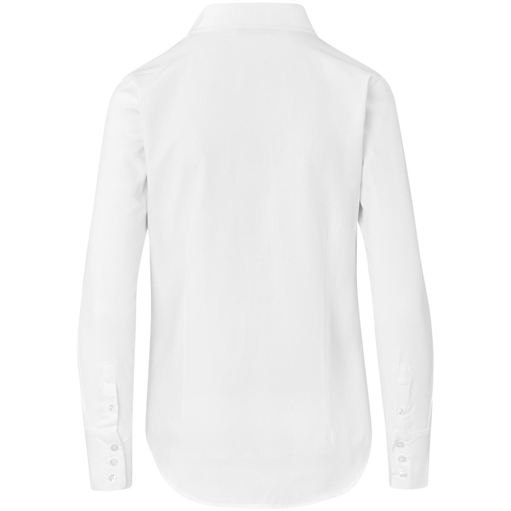 Ladies Long Sleeve Wallstreet Shirt - White