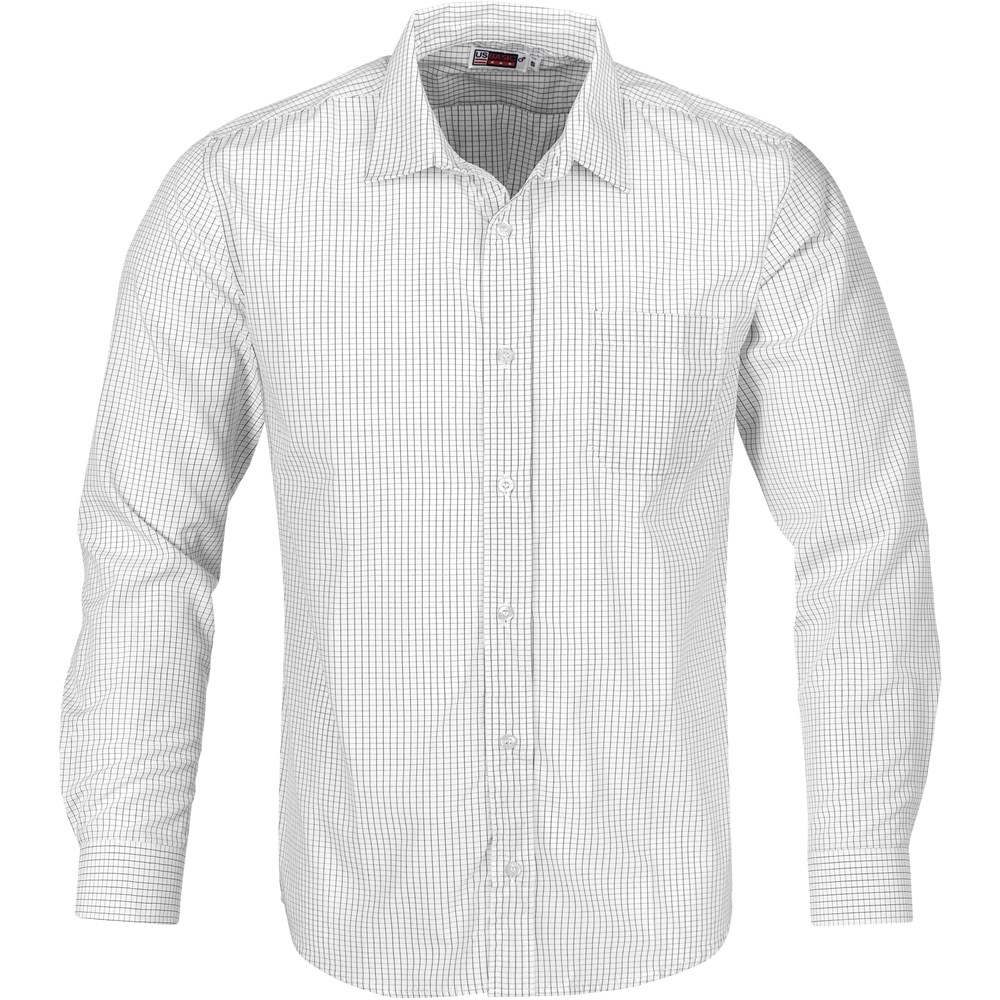 Mens Long Sleeve Huntington Shirt - White Black