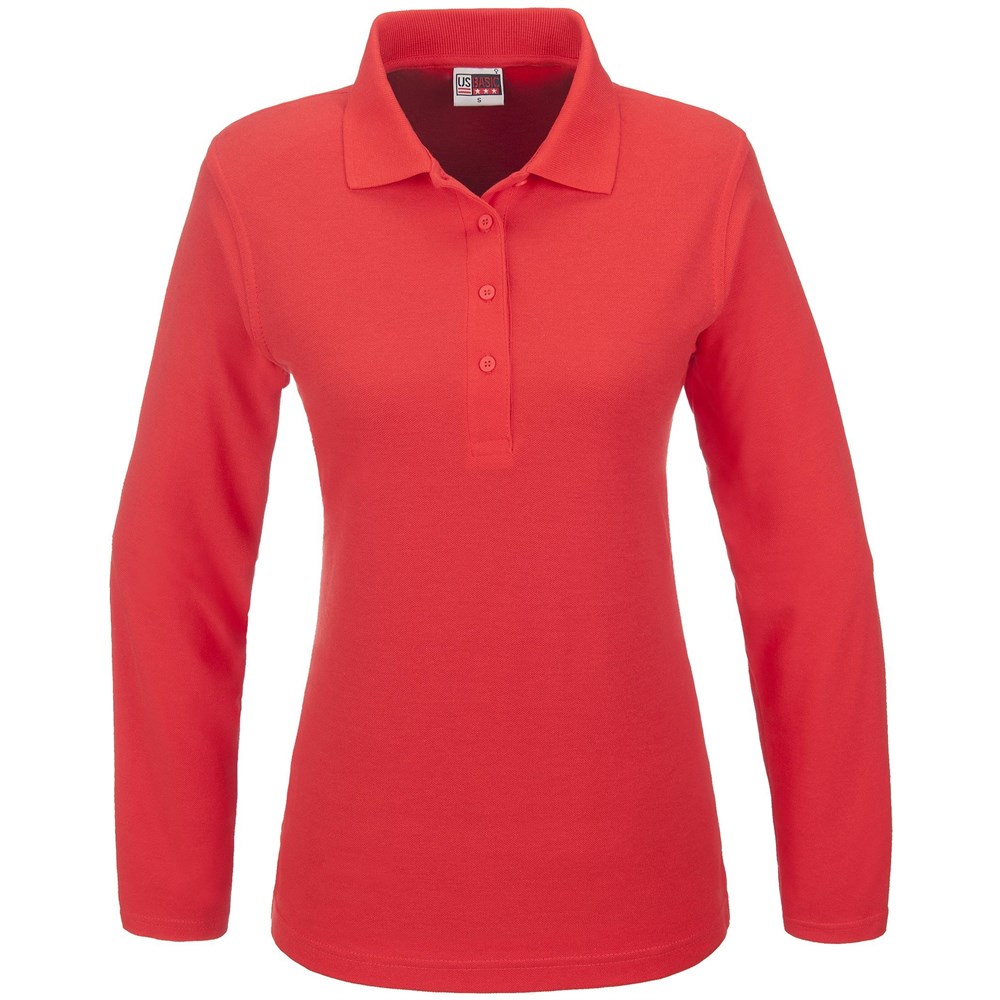 Ladies Long Sleeve Boston Golf Shirt - Red