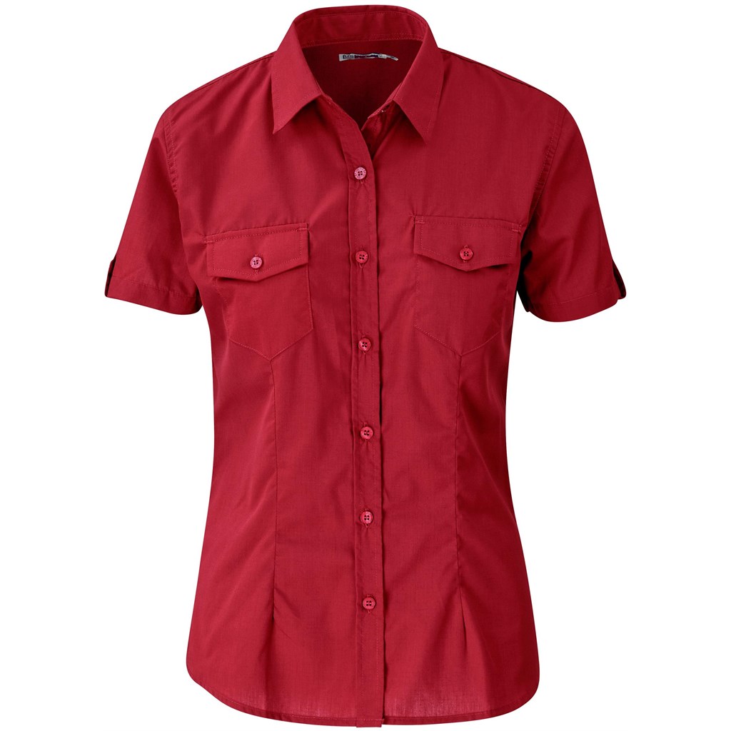 Ladies Short Sleeve Kensington Shirt - Red