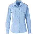 Ladies Long Sleeve Kensington Shirt Light Blue