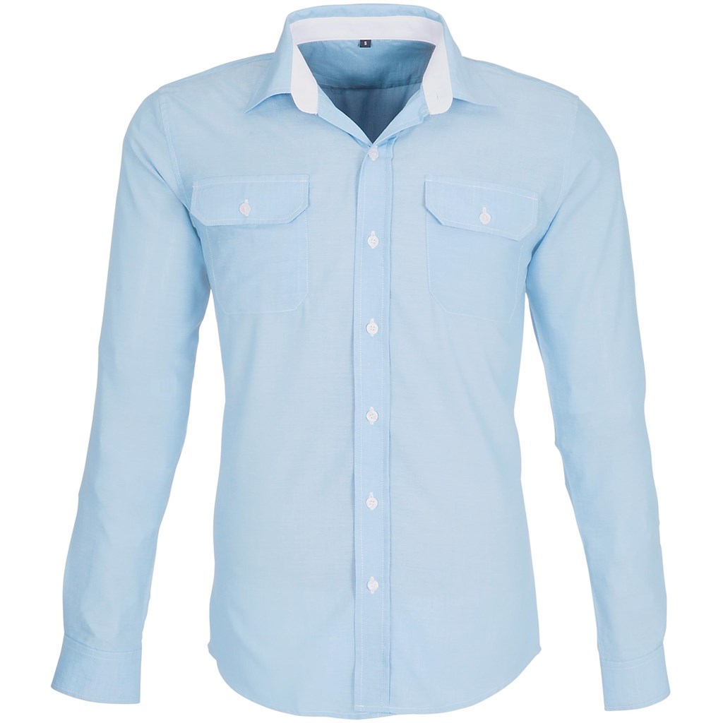 Mens Long Sleeve Windsor Shirt - Light Blue