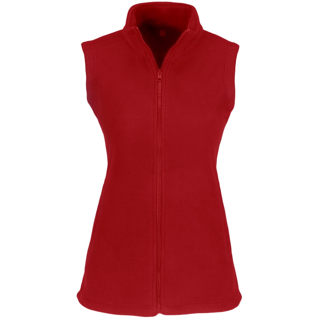 Ladies Yukon Micro Fleece Bodywarmer – Red