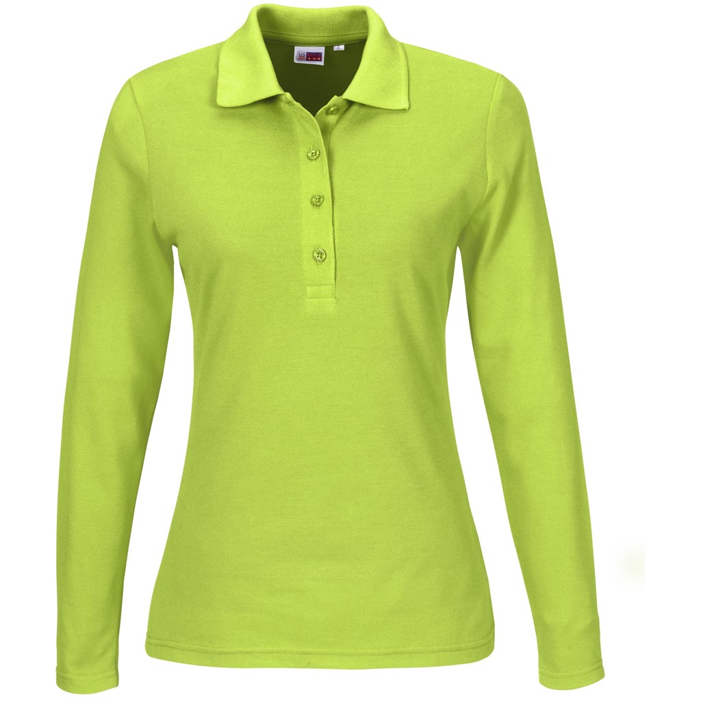 Ladies Long Sleeve Elemental Golf Shirt - Lime