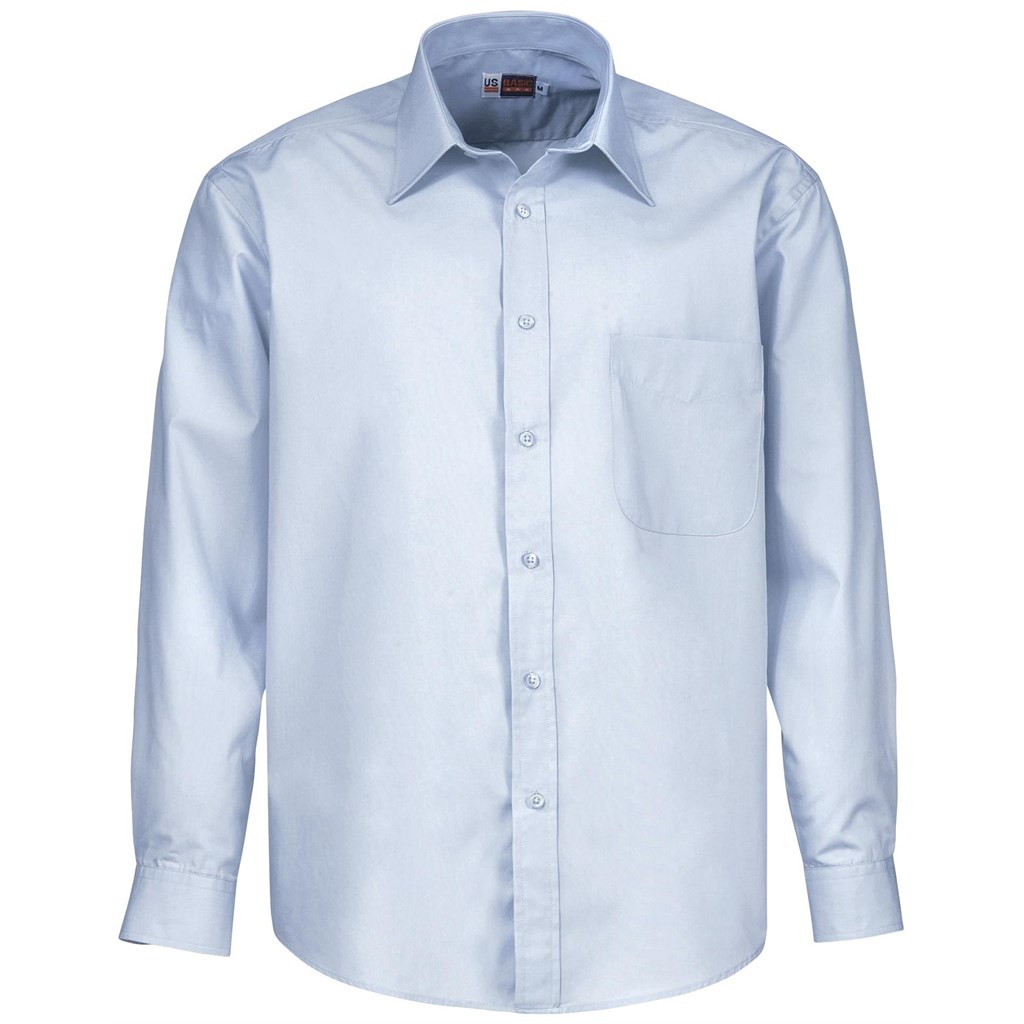 Mens Long Sleeve Washington Shirt - Blue