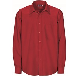 Mens Long Sleeve Washington Shirt - Red