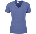 Ladies Michigan Melange V-Neck T-Shirt Blue