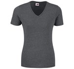 Ladies Michigan Melange V-Neck T-Shirt Dark Grey