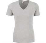Ladies Michigan Melange V-Neck T-Shirt Grey