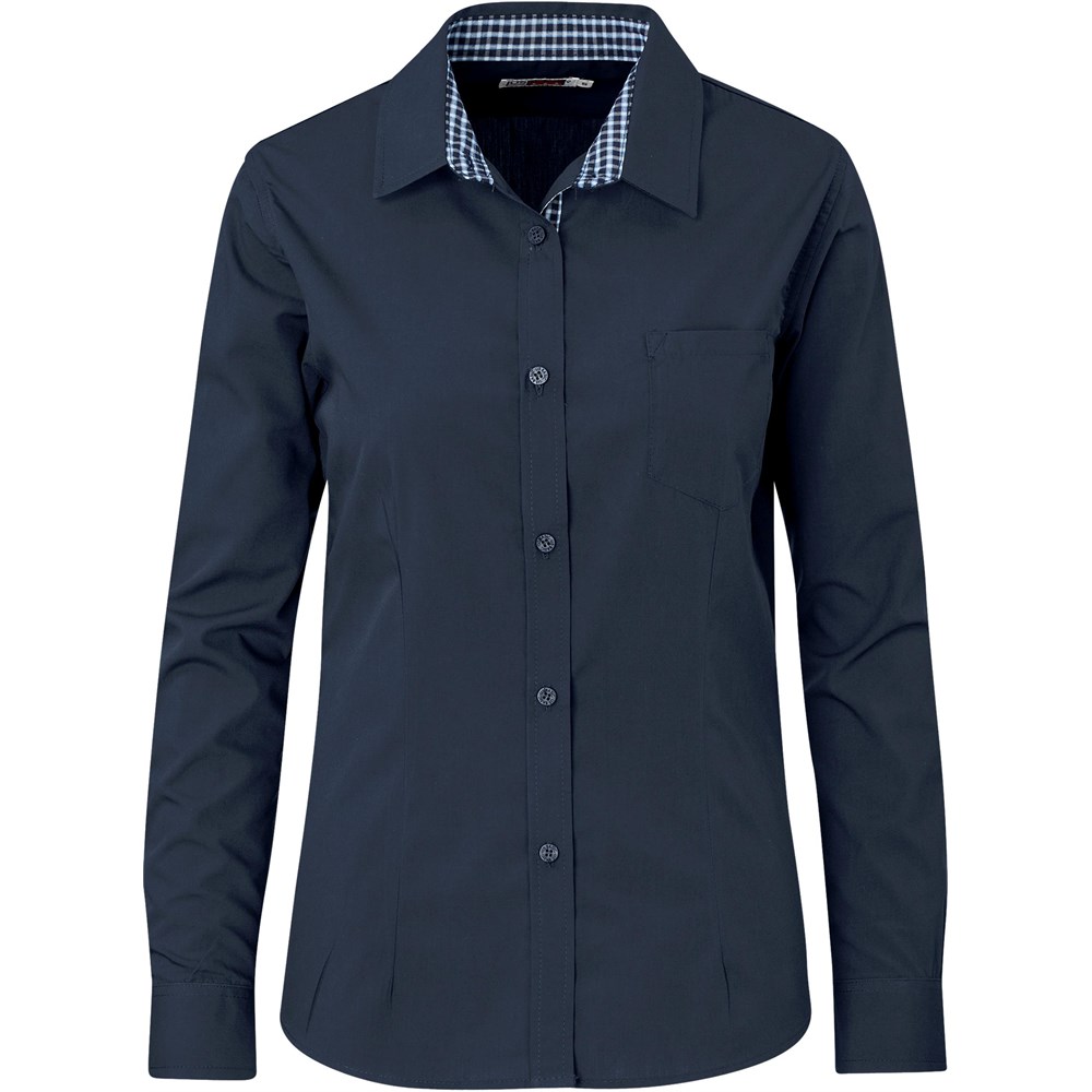 Ladies Long Sleeve Warrington Shirt – Navy