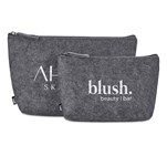 Okiyo Kesho Recycled PET Felt Mini Cosmetic Bag BG-OK-426-B_BG-OK-426-B-GY-BG-OK-427-B-GY