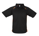 Kids Splice Golf Shirt - Black Orange