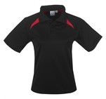 Kids Splice Golf Shirt - Black Red