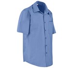 Mens Short Sleeve Micro Check Shirt Blue
