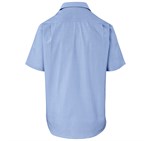 Mens Short Sleeve Micro Check Shirt Light Blue