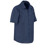 Mens Short Sleeve Micro Check Shirt Navy
