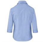 Ladies 3/4 Sleeve Micro Check Shirt Light Blue