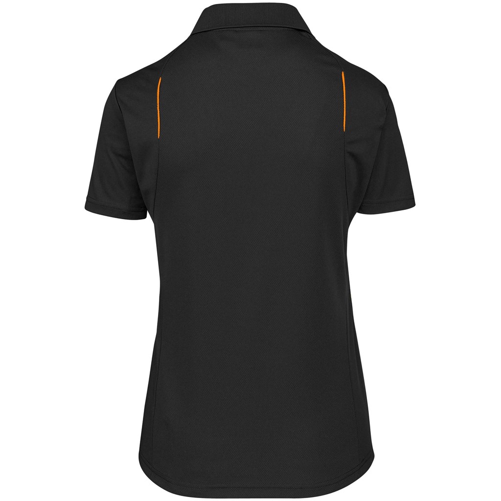 Ladies United Golf Shirt - Black Orange