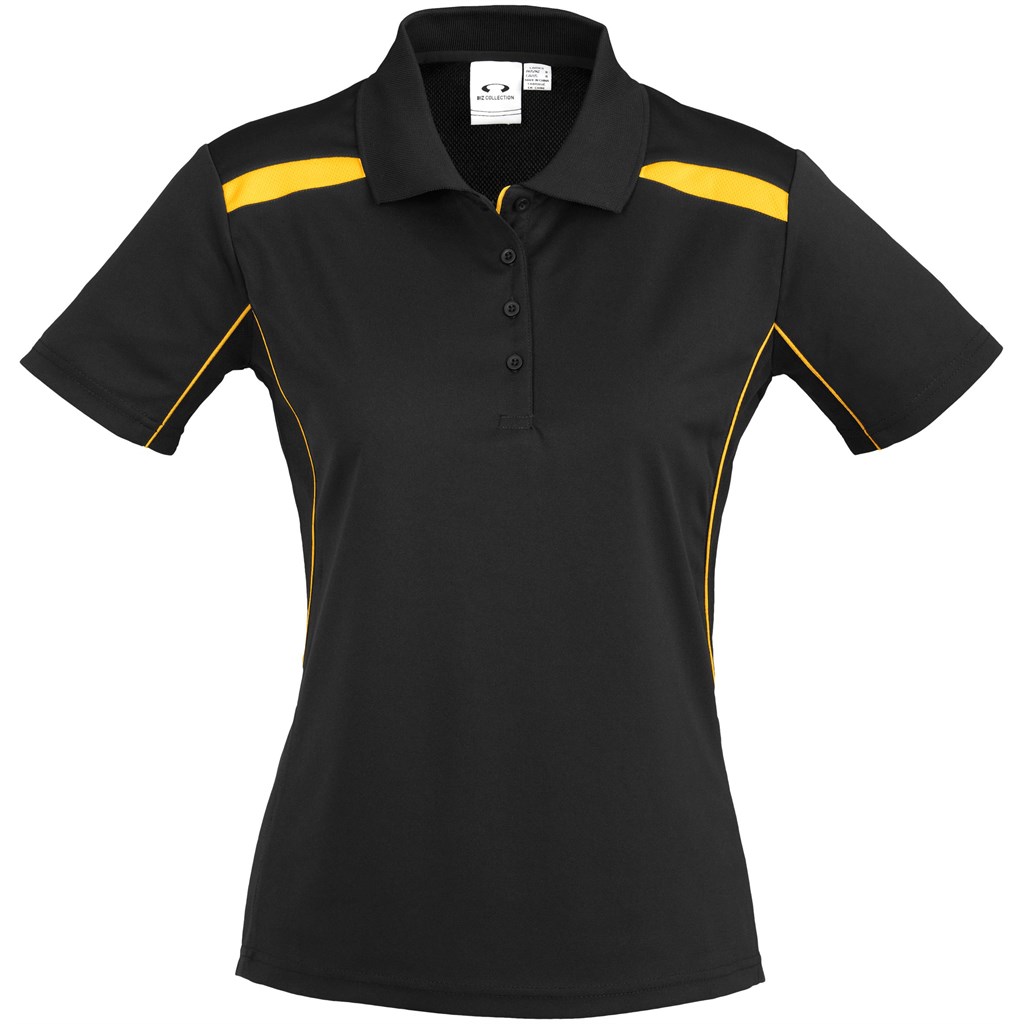 Ladies United Golf Shirt - Black Yellow