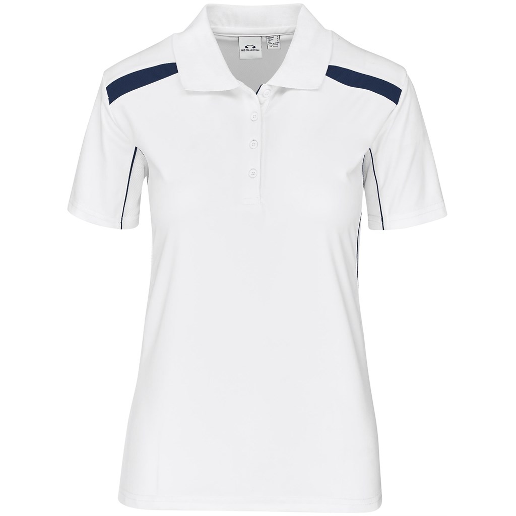 Ladies United Golf Shirt - White Navy