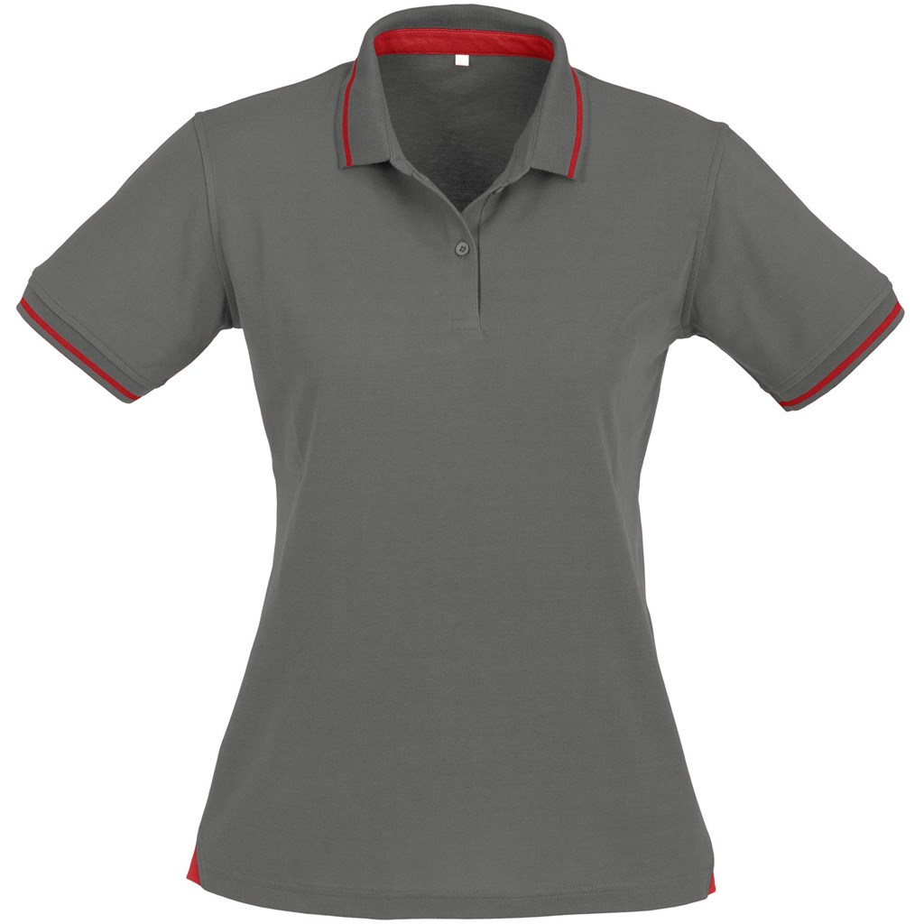 Ladies Jet Golf Shirt - Grey Red