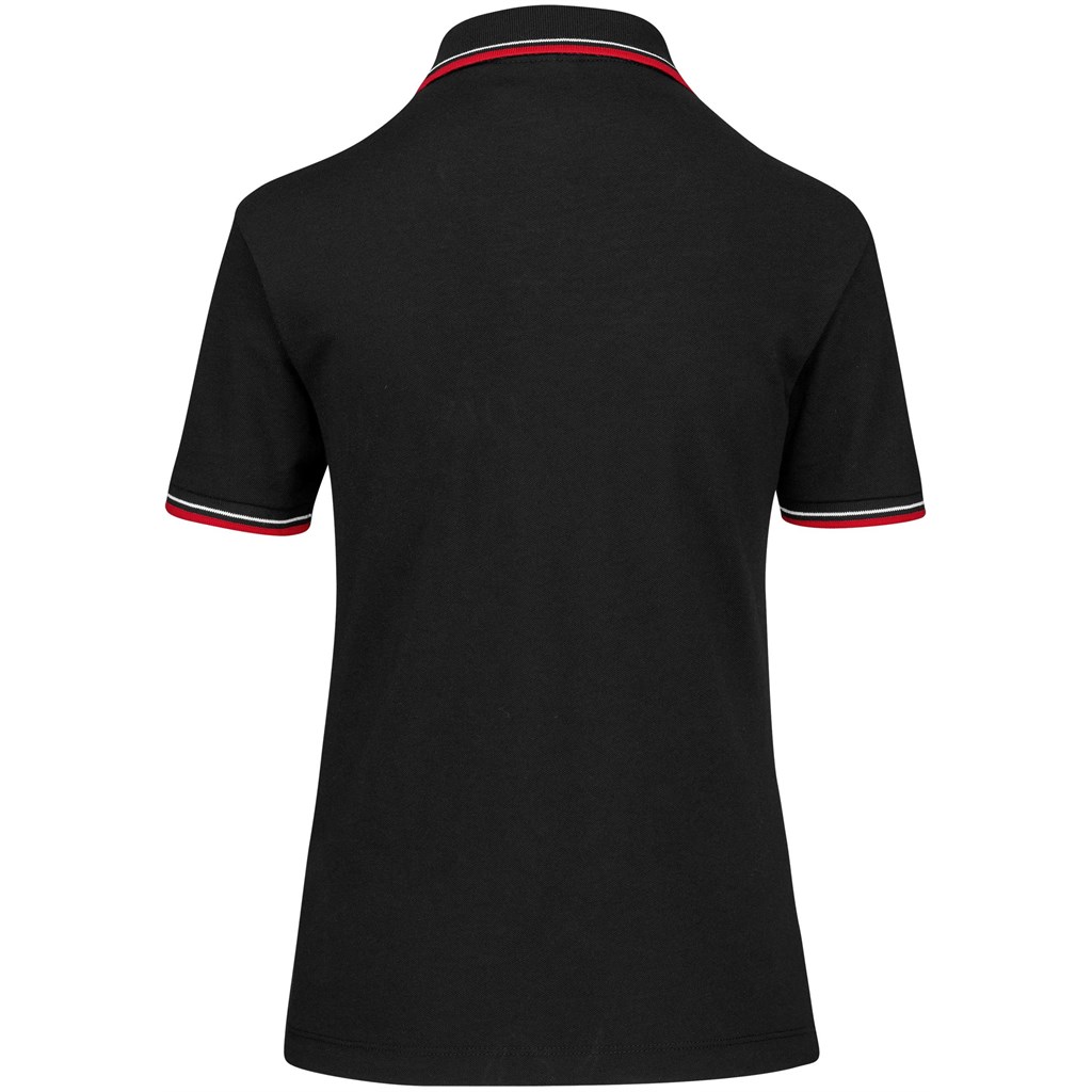Ladies Cambridge Golf Shirt - Black Red