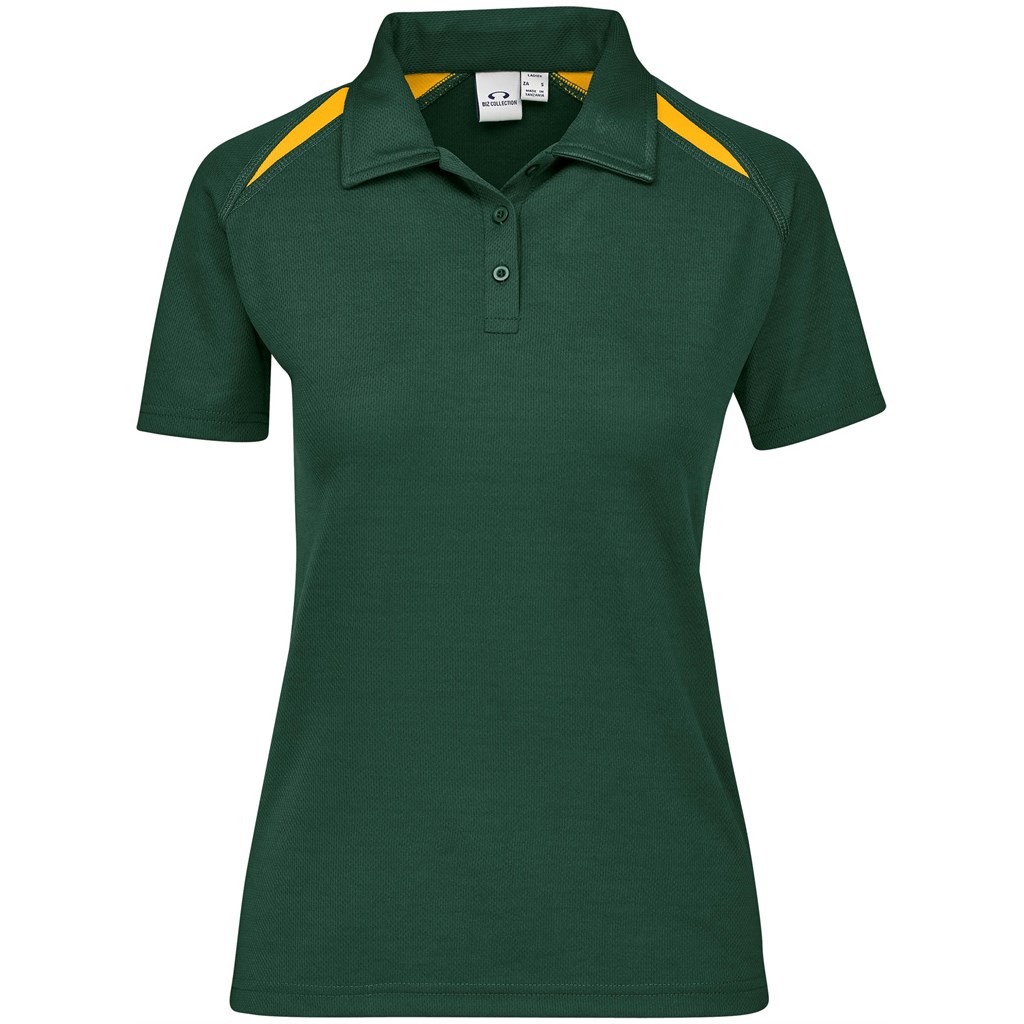 Ladies Splice Golf Shirt - Green Gold