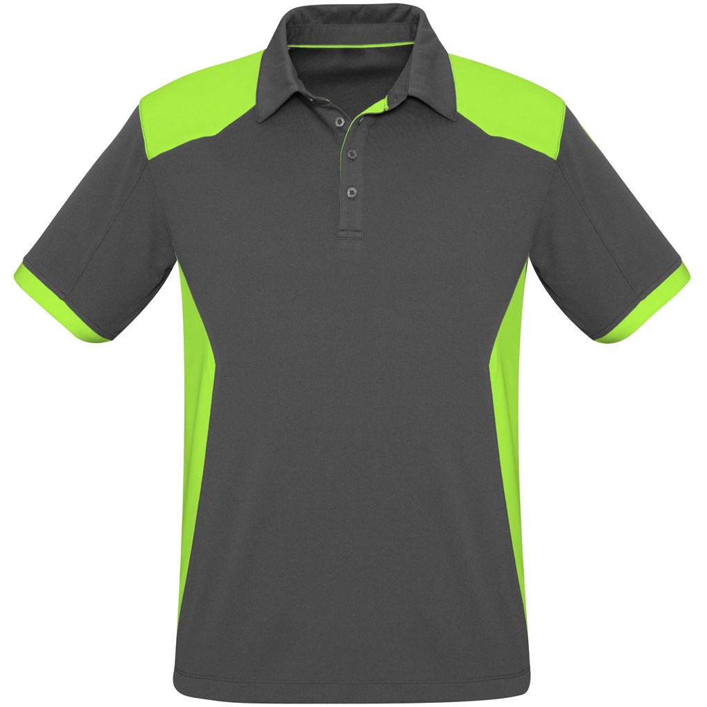 Mens Rival Golf Shirt - Grey Lime