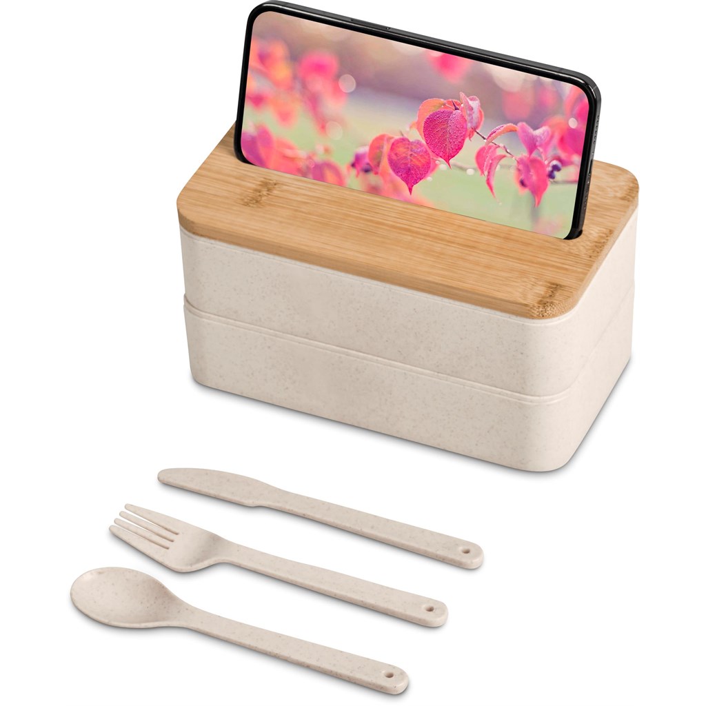 Okiyo Dura Wheat Straw Lunch Box & Phone Stand