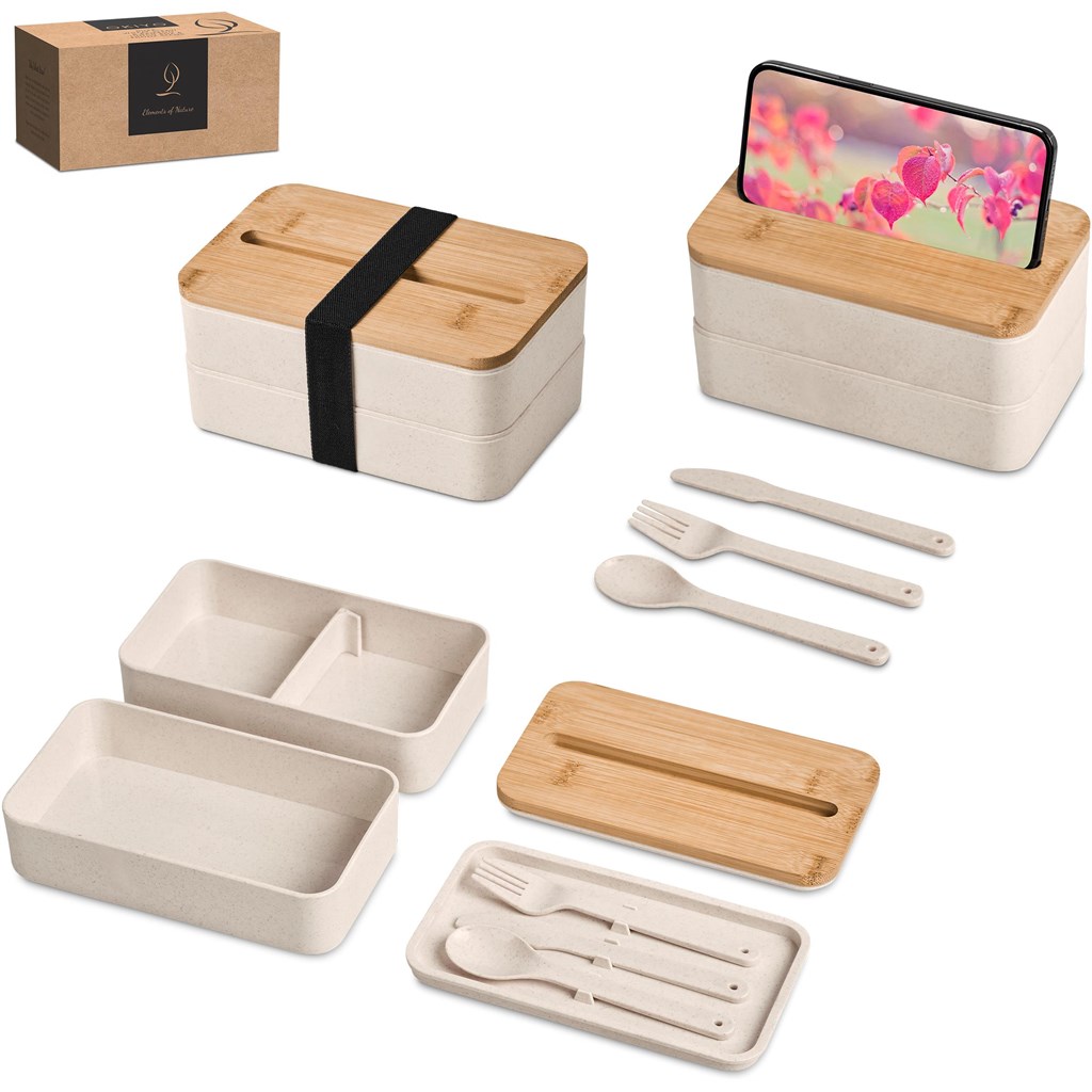 Okiyo Dura Wheat Straw Lunch Box & Phone Stand