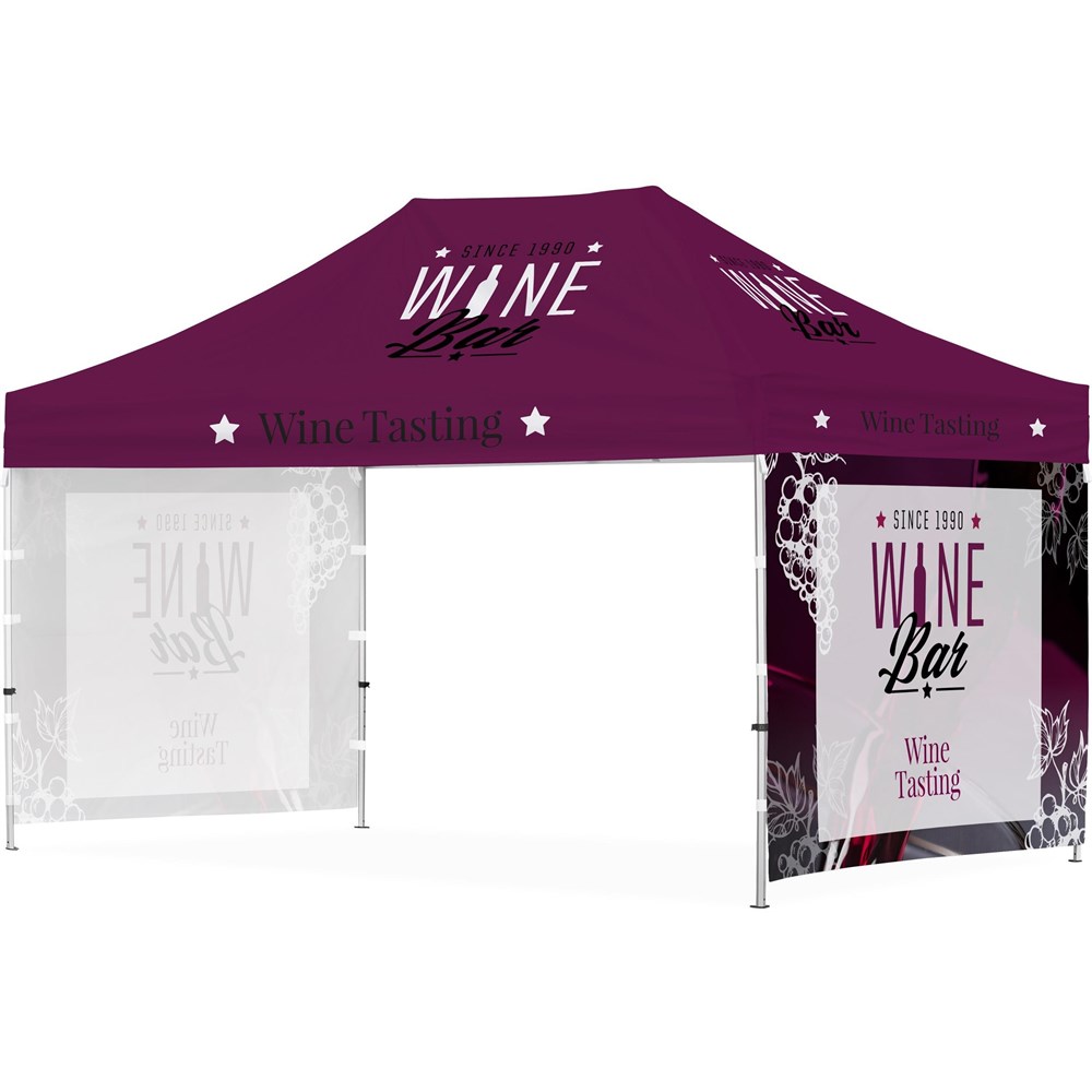 Ovation Sublimated Gazebo 4.5m X 3m - 2 Short Full-Wall Skins