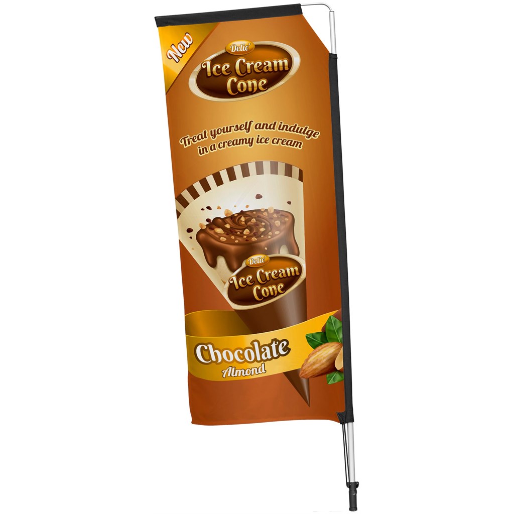 Legend 2M Sublimated Telescopic Double-Sided Flying Banner - 1 complete unit