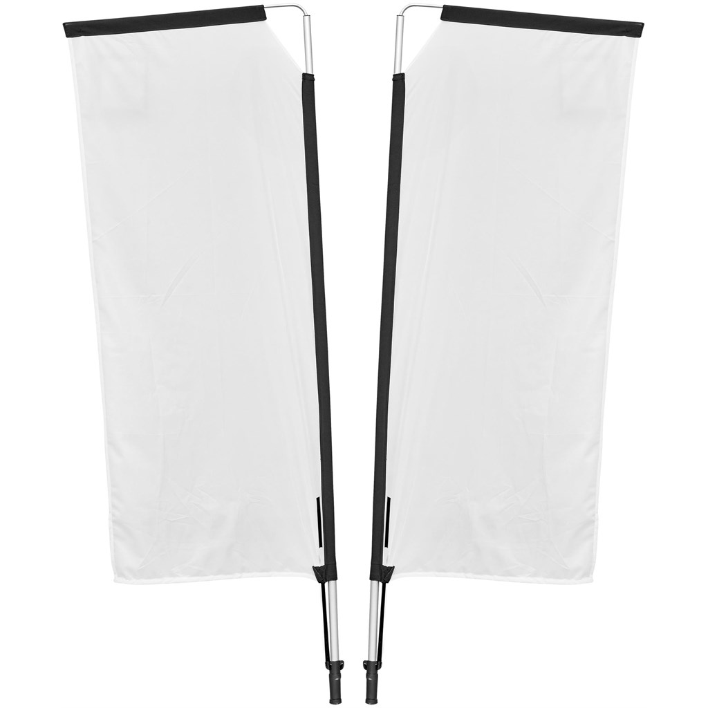 Legend 2M Sublimated Telescopic Double-Sided Flying Banner - 1 complete unit