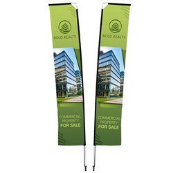 Legend 4M Sublimated Telescopic Double-Sided Flying Banner - 1 complete unit