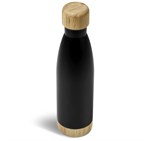 Serendipio Heritage Stainless Steel & Bamboo Vacuum Water Bottle – 500ml Black