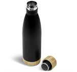 Serendipio Heritage Stainless Steel & Bamboo Vacuum Water Bottle – 500ml Black