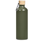 Serendipio Origen Aluminium & Bamboo Water Bottle – 750ml Military Green