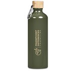 Serendipio Origen Aluminium & Bamboo Water Bottle – 750ml Military Green