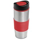 Ridge Stainless Steel & Plastic Double-Wall Tumbler - 450ml Red