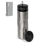 Serendipio Fire & Ice Stainless Steel & Plastic 2-In-1 Tumbler - 435ml DW-6975-S-NO-LOGO