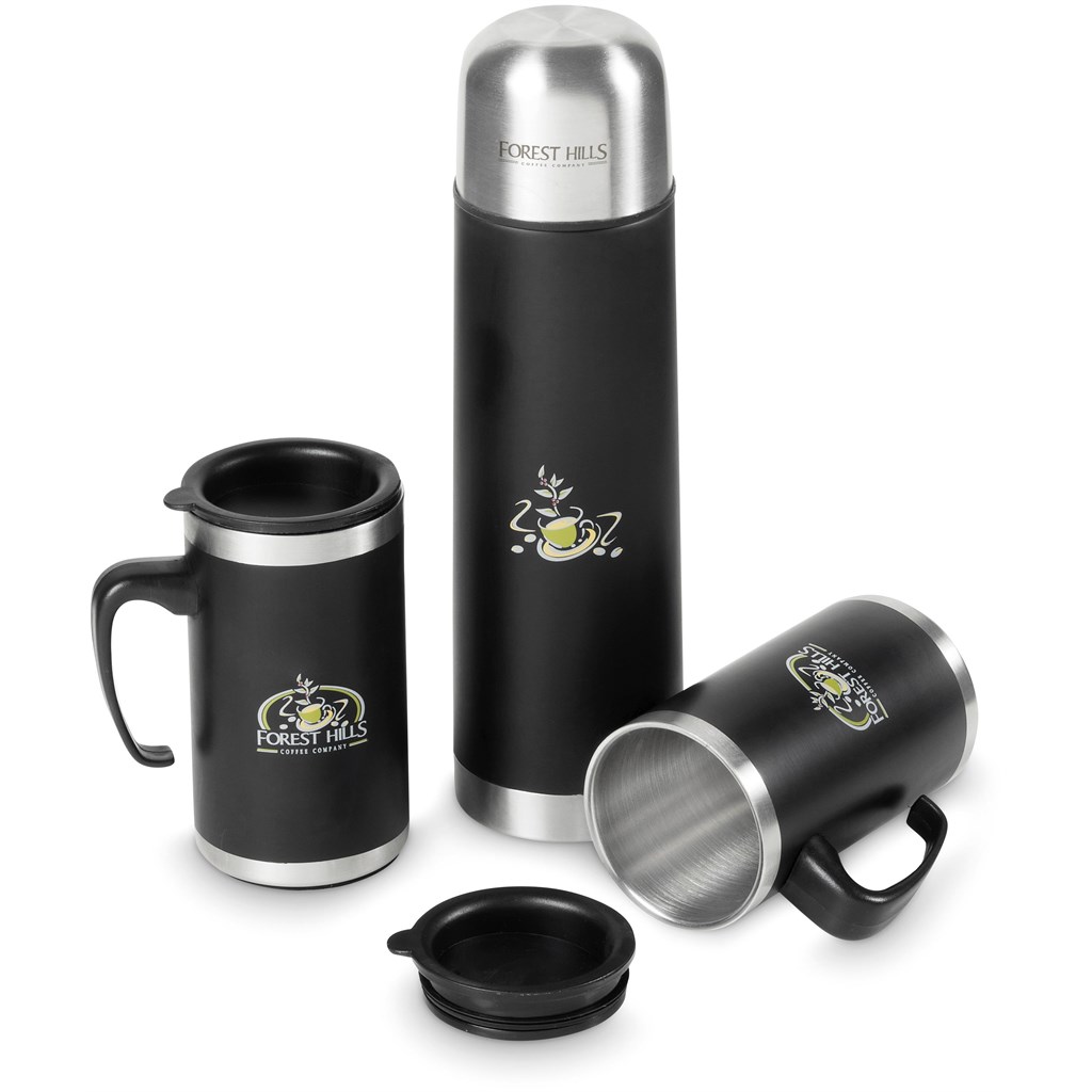 Cardinal Stainless Steel Vacuum Flask & Mug Set