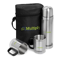 promo: Admiral Stainless Steel Vacuum Flask & Mug Set (Transparent/Frosted White)!