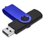 Shuffle Gyro Black Flash Drive – 8GB Blue