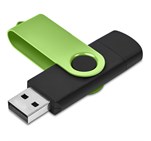 Shuffle Gyro Black Flash Drive – 8GB Lime