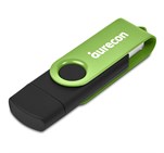 Shuffle Gyro Black Flash Drive – 8GB Lime