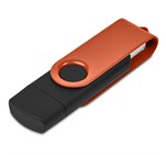 Shuffle Gyro Black Flash Drive – 8GB Orange