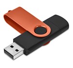 Shuffle Gyro Black Flash Drive – 8GB Orange