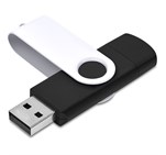 Shuffle Gyro Black Flash Drive – 8GB Solid White